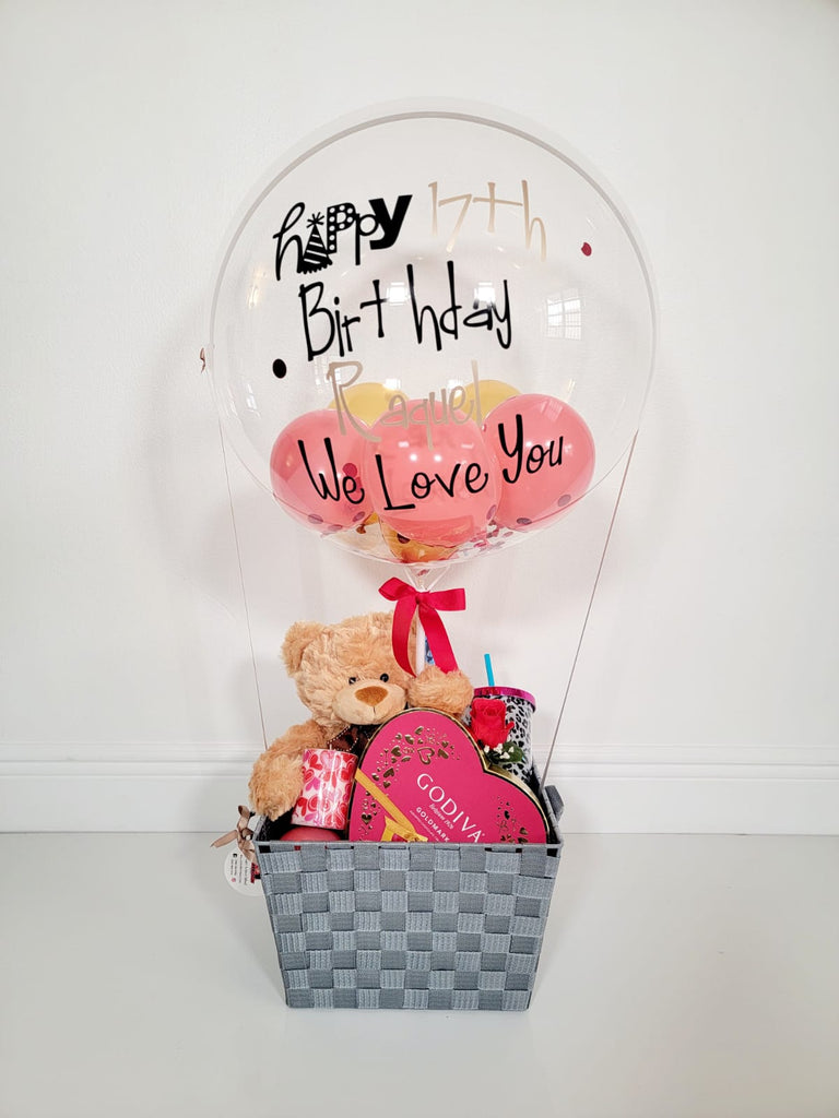 Birthday Balloon Basket - Decoracion con globos